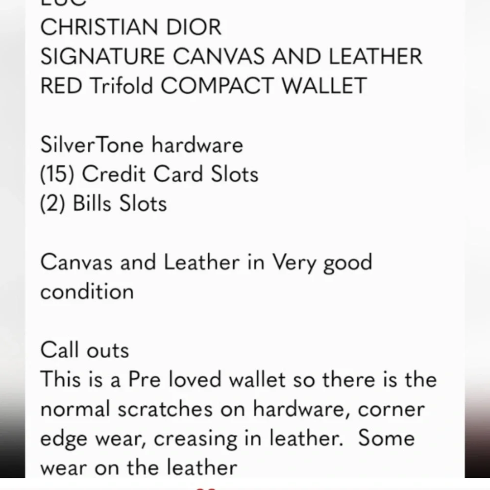 Beautiful Christian Dior Red Wallet !!
